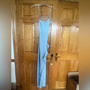 Windsor - Aqua Blue Spaghetti Strap Prom Dress